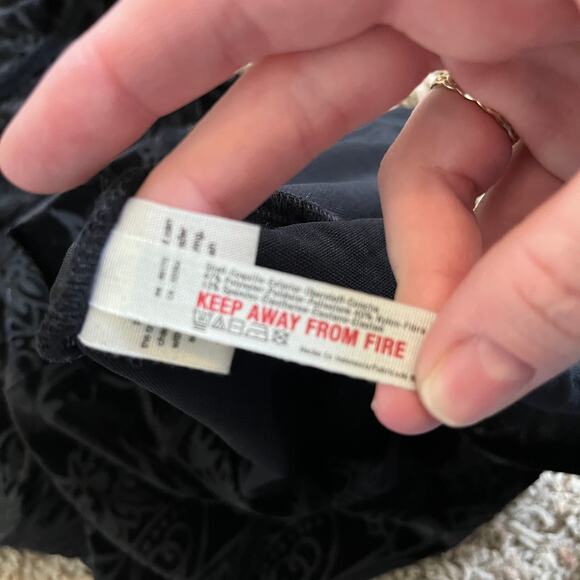 Free People Dress Women’s Size Large Black Velour Burn Out Babe Mini Sheath - Picture 6 of 7